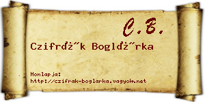 Czifrák Boglárka névjegykártya